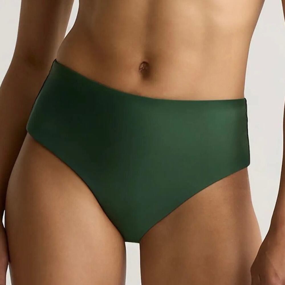 Quince Women’s Medium Swimsuit Bikini Bottom Bathing Suit High Rise Brief